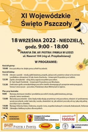 „XI Wojewódzkie Święto Pszczoły” – 18 września 2022